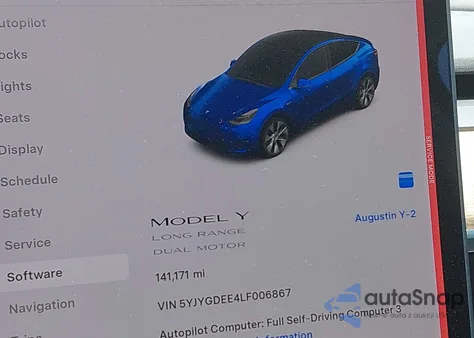 2020 Tesla Model Y Long Range Dual Motor All-Wheel Drive z USA, uszkodzony, nr VIN 5YJYGDEE4LF006867